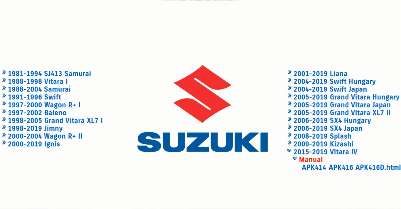 Suzuki Service Manuals 9.41GB Full Model 1981 - 2019 DVD