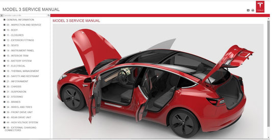 Tesla Model 3, Model S, Model X 2021 Workshop Manual, Wiring Diagram Full DVD