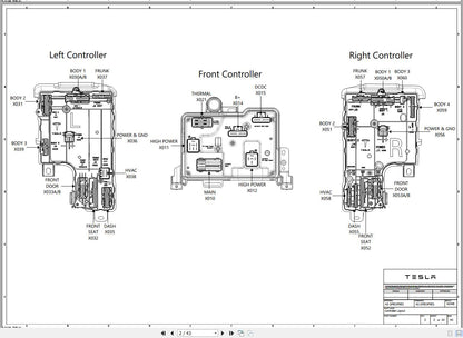 Tesla Model 3, Model S, Model X 2021 Workshop Manual, Wiring Diagram Full DVD
