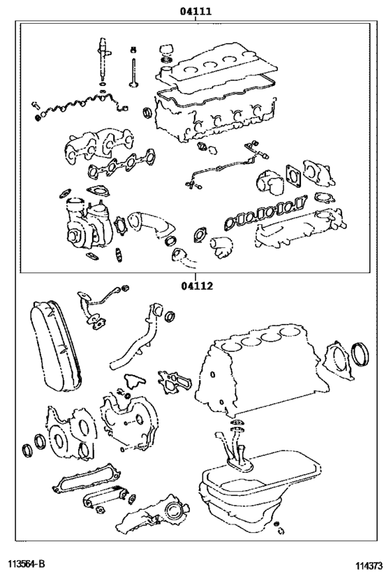 04111-54191 Toyota Hilux 2L 3L Diesel Kit de joint de culasse de moteur d'origine 0411154191