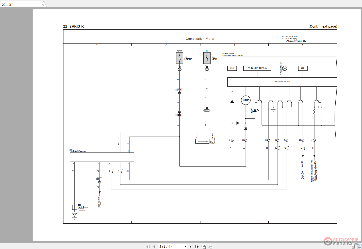 Toyota Yaris GSIC Workshop Manual Electrical Wiring Diagram