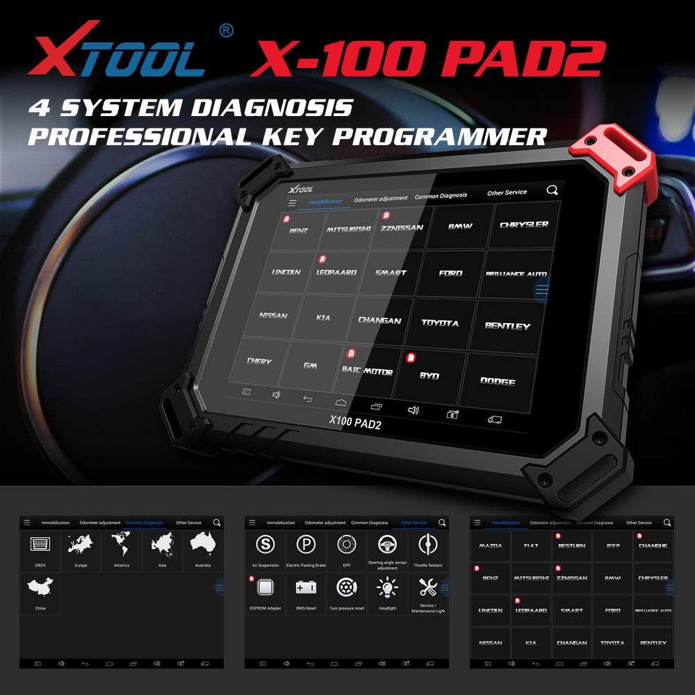 XTOOL X-100 X100 PAD2 Pro programmeur de clé d'outil de Diagnostic Version complète avec immobilisateur VW 4th/5th et ajustement de l'odomètre