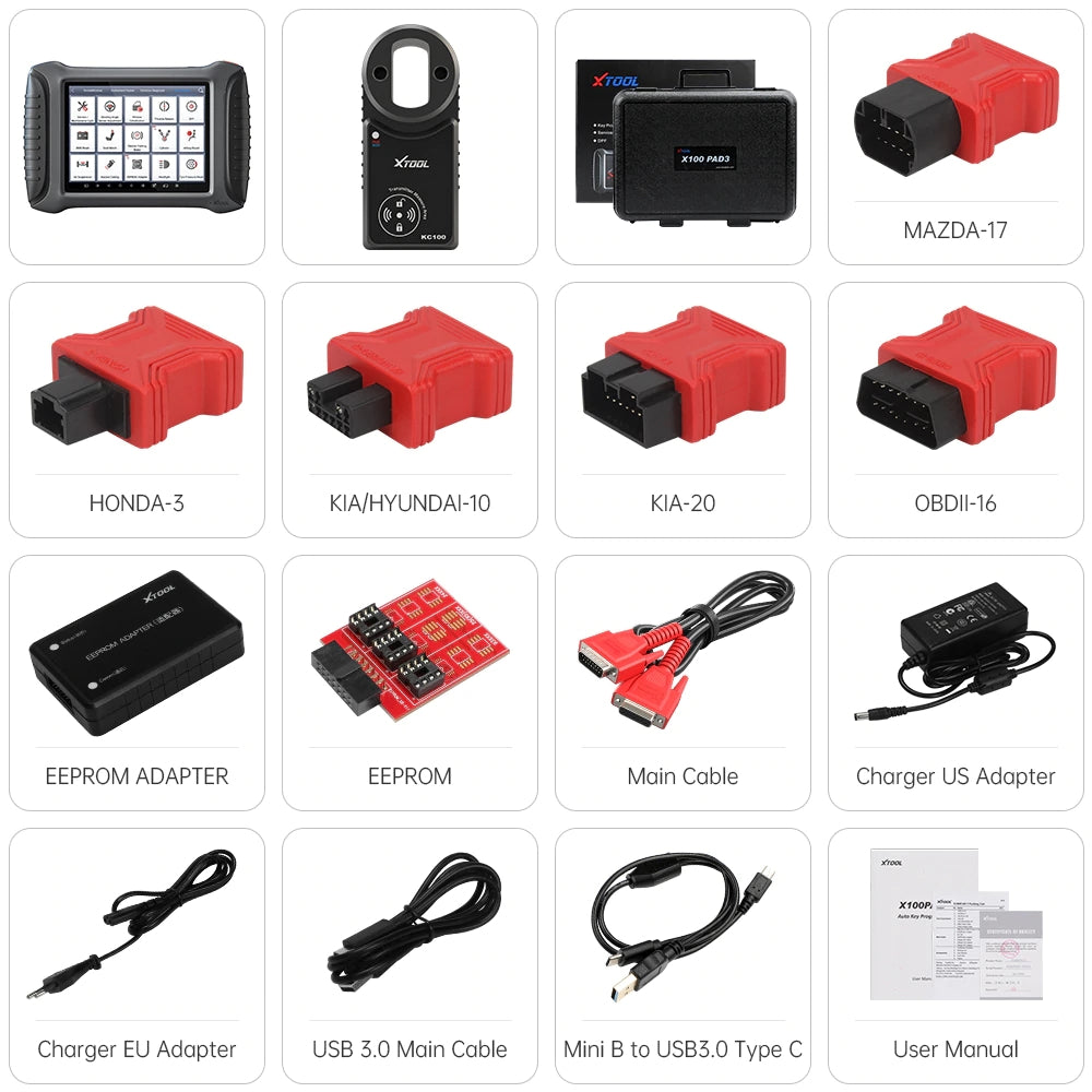 XTOOL X100 PAD3 OBD2 car diagnostic tool Key programmer supporting with odometer adjustment KC100