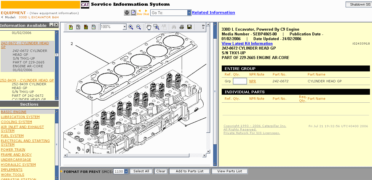 CATERPILLAR SIS [2021] CAT SIS Service Information System  Spare Parts Catalog and Service Repair Manual
