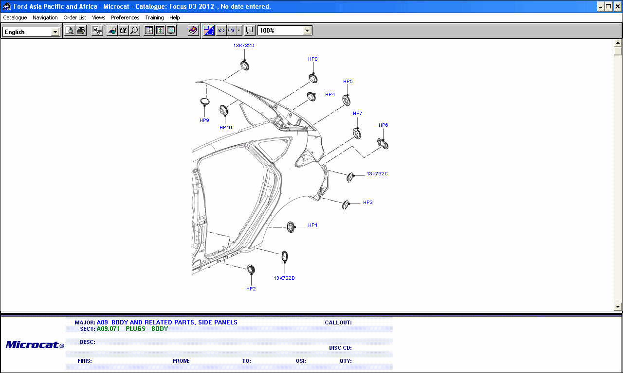 Ford Microcat Asia Pacific & Africa 2022 Parts Catalog and online epc