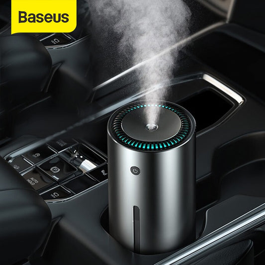Humidificateur d'air de voiture Baseus en alliage d'aluminium 300mL avec lumière LED pour accessoires de bureau à domicile Auto Armo humidificateur d'air de voiture