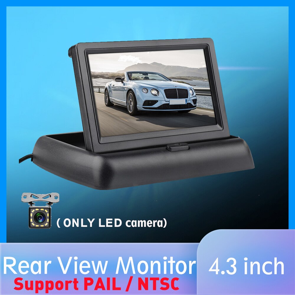 4.3 ''HD pliable voiture vue arrière moniteur inversion LCD TFT affichage Vision nocturne sauvegarde caméra de recul PAIL/NTSC pour véhicule