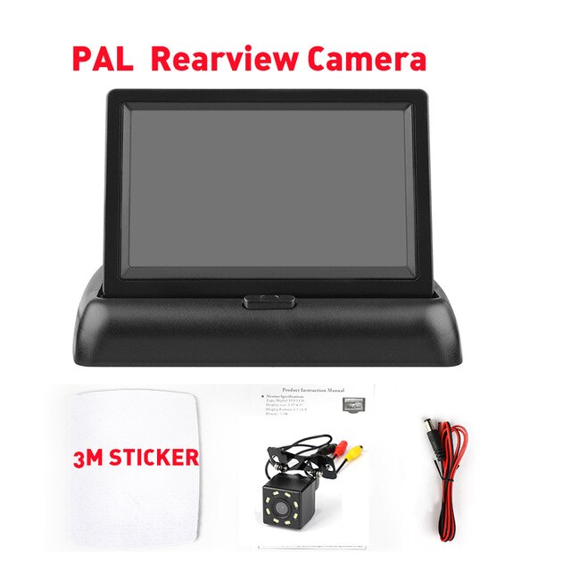 4.3 HD Foldable Car Rear View Monitor Reversing LCD TFT Display Night Vision Backup Rearview Camera PAIL NTSC for Vehicle