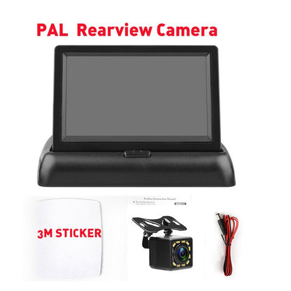 4.3 ''HD pliable voiture vue arrière moniteur inversion LCD TFT affichage Vision nocturne sauvegarde caméra de recul PAIL/NTSC pour véhicule