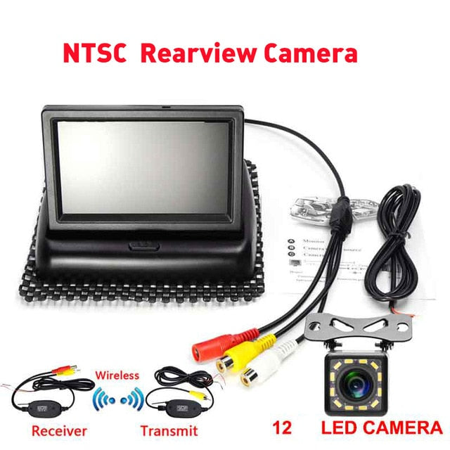 4.3 HD Foldable Car Rear View Monitor Reversing LCD TFT Display Night Vision Backup Rearview Camera PAIL NTSC for Vehicle