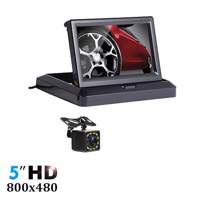 4.3 ''HD pliable voiture vue arrière moniteur inversion LCD TFT affichage Vision nocturne sauvegarde caméra de recul PAIL/NTSC pour véhicule