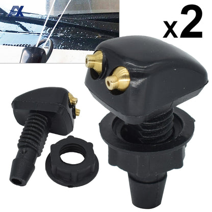 2X  Front Windscreen Universal Washer Jet Wiper Nozzle Water Spray DIY Kit For VW Ford Renault Volvo Peugeot